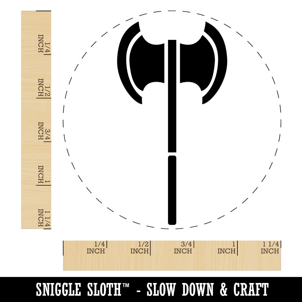 Medieval Battle Axe Rubber Stamp for Stamping Crafting Planners