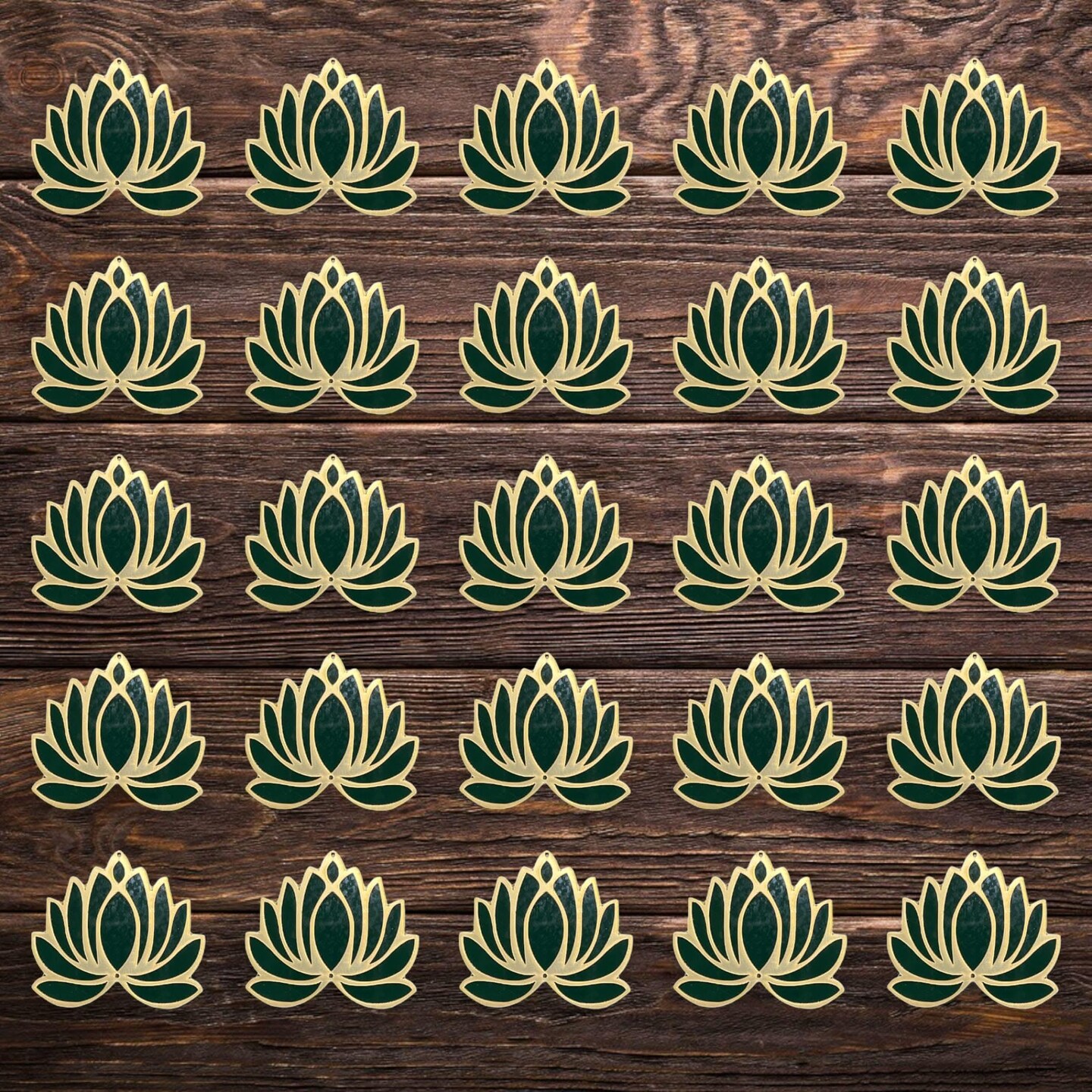 10 Pcs Lotus Flower Cutout DIY Rangoli Decoration for Diwali Pooja Festival Wedding Decor Reusable Lotus Rangoli Floor Decoration for Home Temple - Party Celebratio