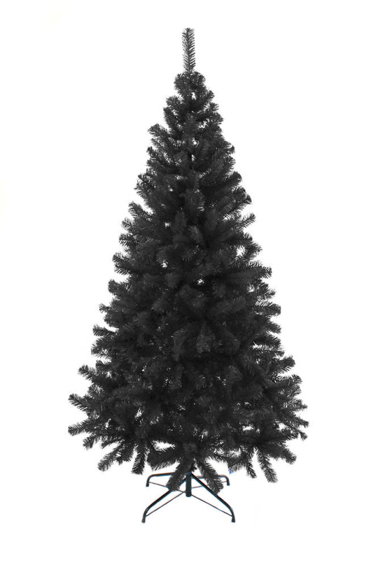 6.5 ft Black PVC Canadian Pine Christmas Tree with 817 Tips and Metal Stand