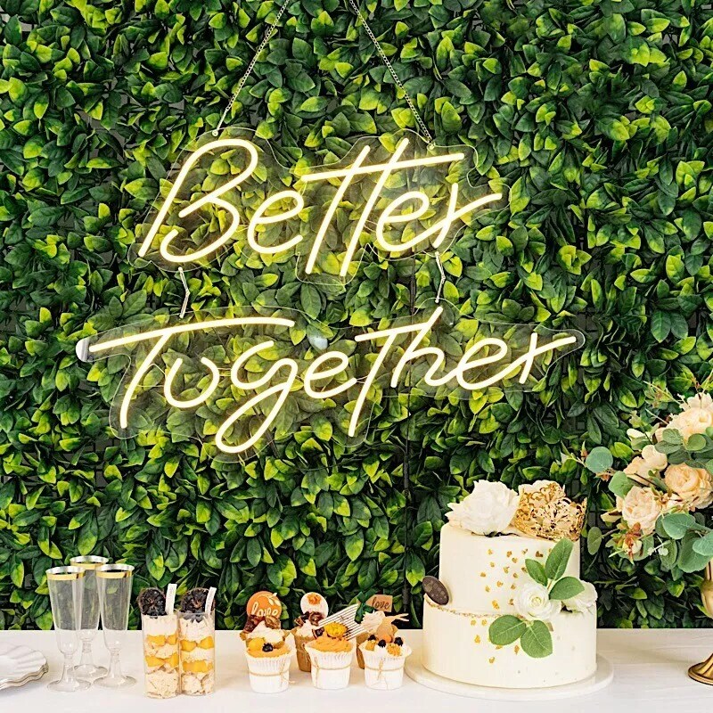 32" Warm White Better Together Sign LED Backdrop Hanging Wall Decor Party