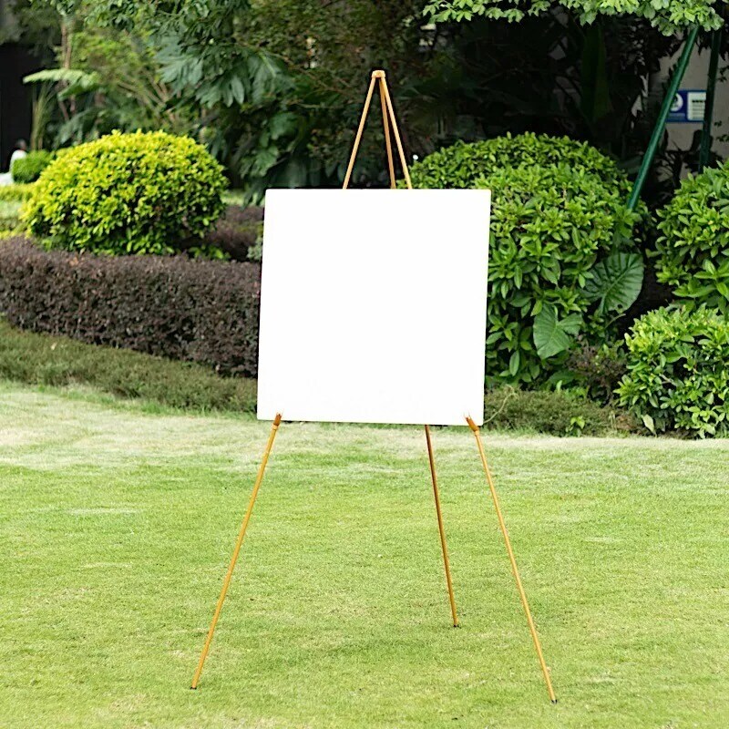 65" Gold Metal Easel Collapsible Tripod Stand Party Events Decorations Supplies
