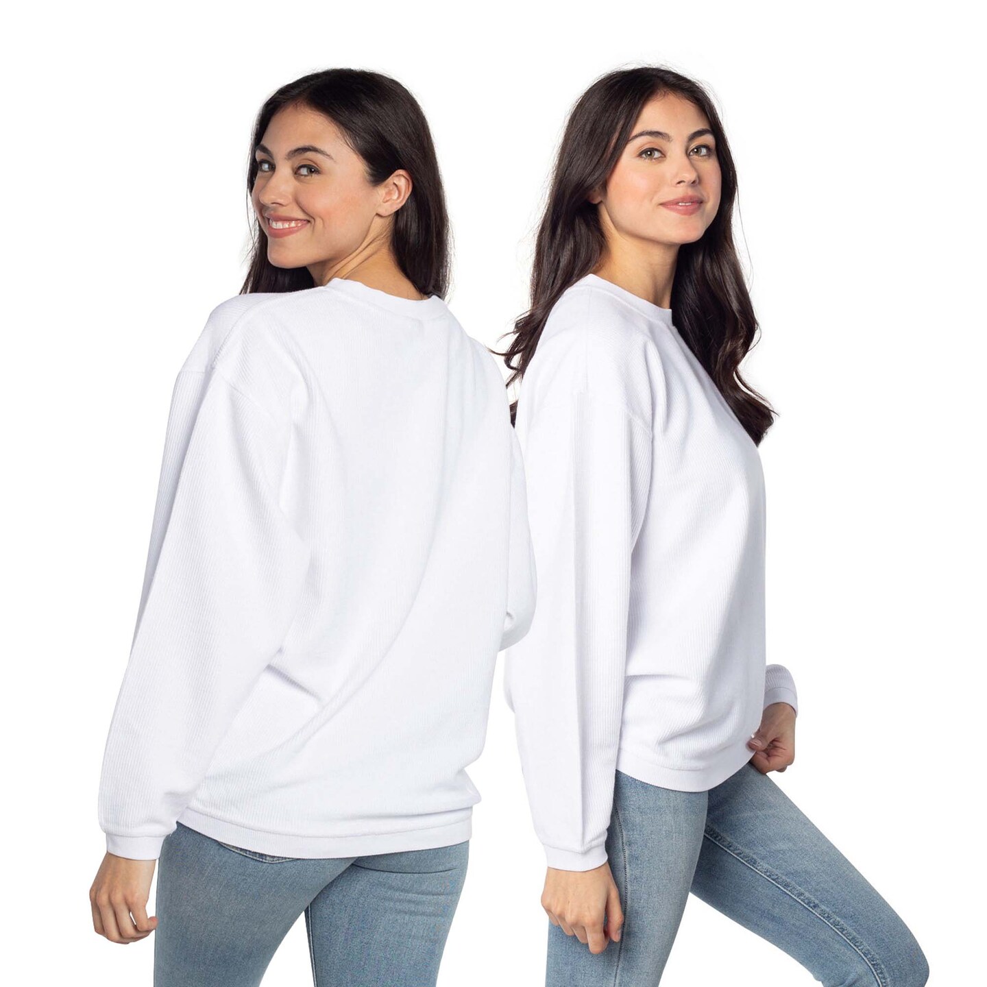 Chicka-d&#xAE; Ladies Corded Crew Sweatshirt