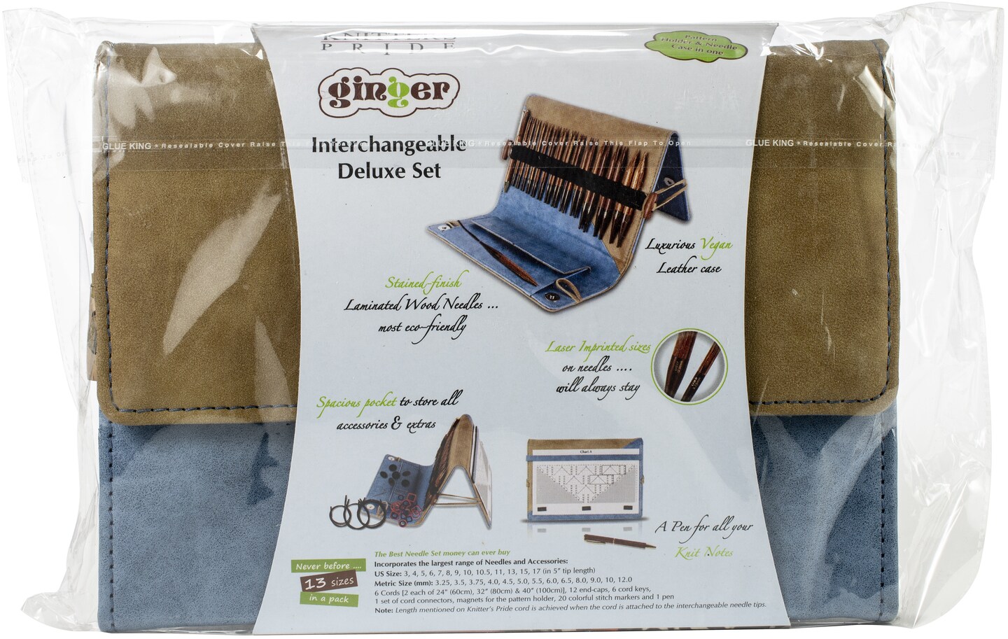 KnitPro-Ginger Deluxe Interchangeable Knitting Needles Set-13 Pair Of Needles - Normal