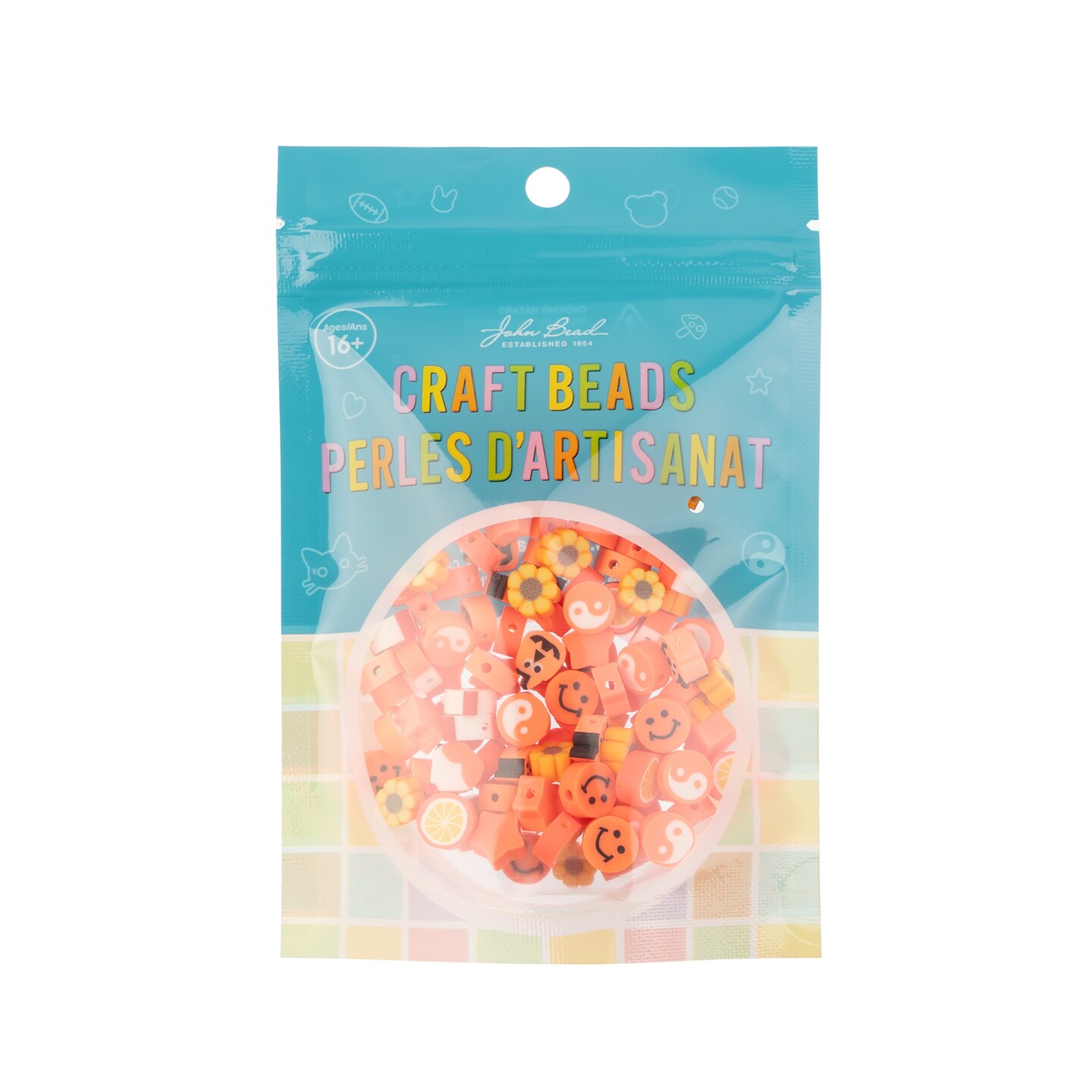 John Bead 9mm Assorted Polymer Craft Clay Beads, 120ct.
