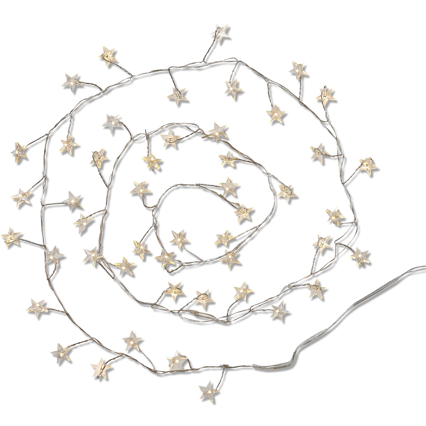 Twinkling Gold Stars String Lights - Indoor LED Novelty Lighting for Christmas - 72in Length