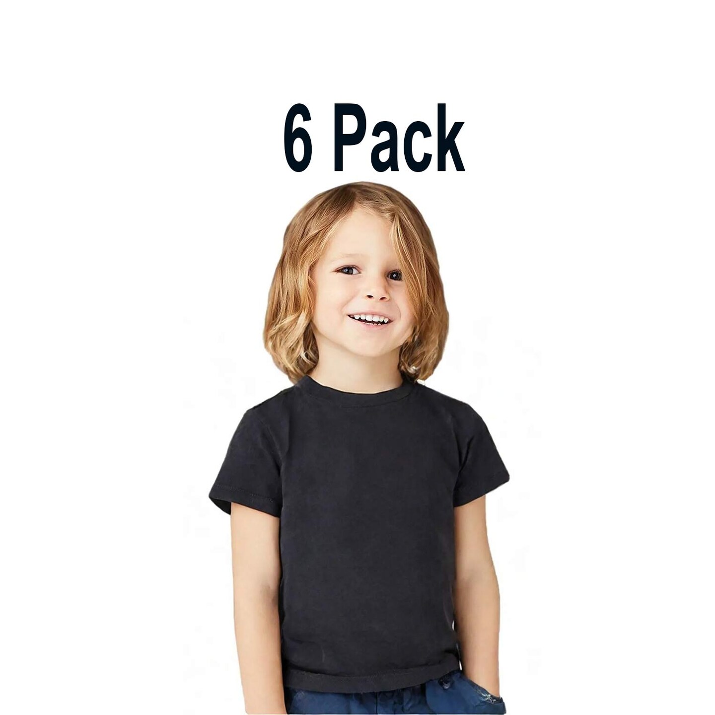 6 Pack: BELLA + CANVAS Toddler Triblend Crewneck Short Sleeve T-Shirt for Play, Casual & Everyday Wear