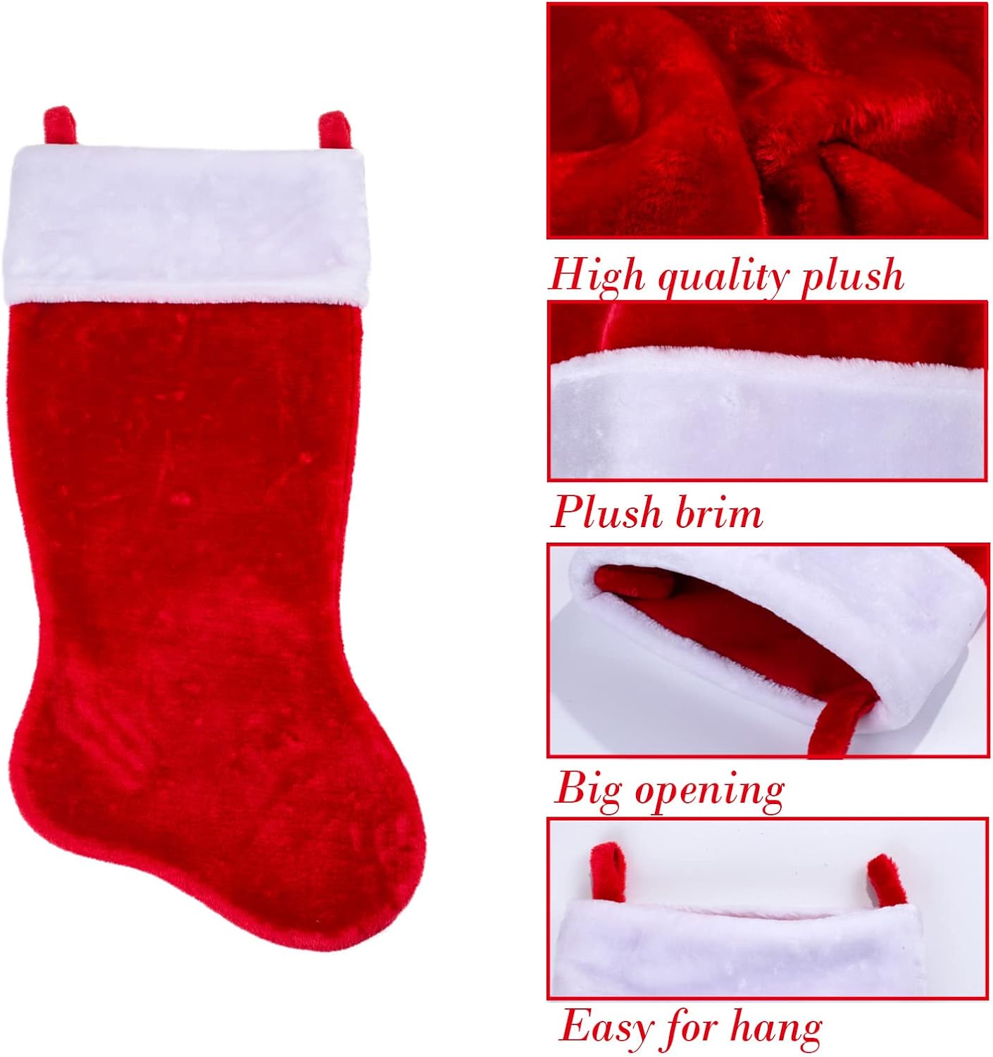35 Inch Jumbo Felt Christmas Stockings Personalized Christmas for Family Holiday Xmas Party Decor Fireplace Hanging for Family Kids