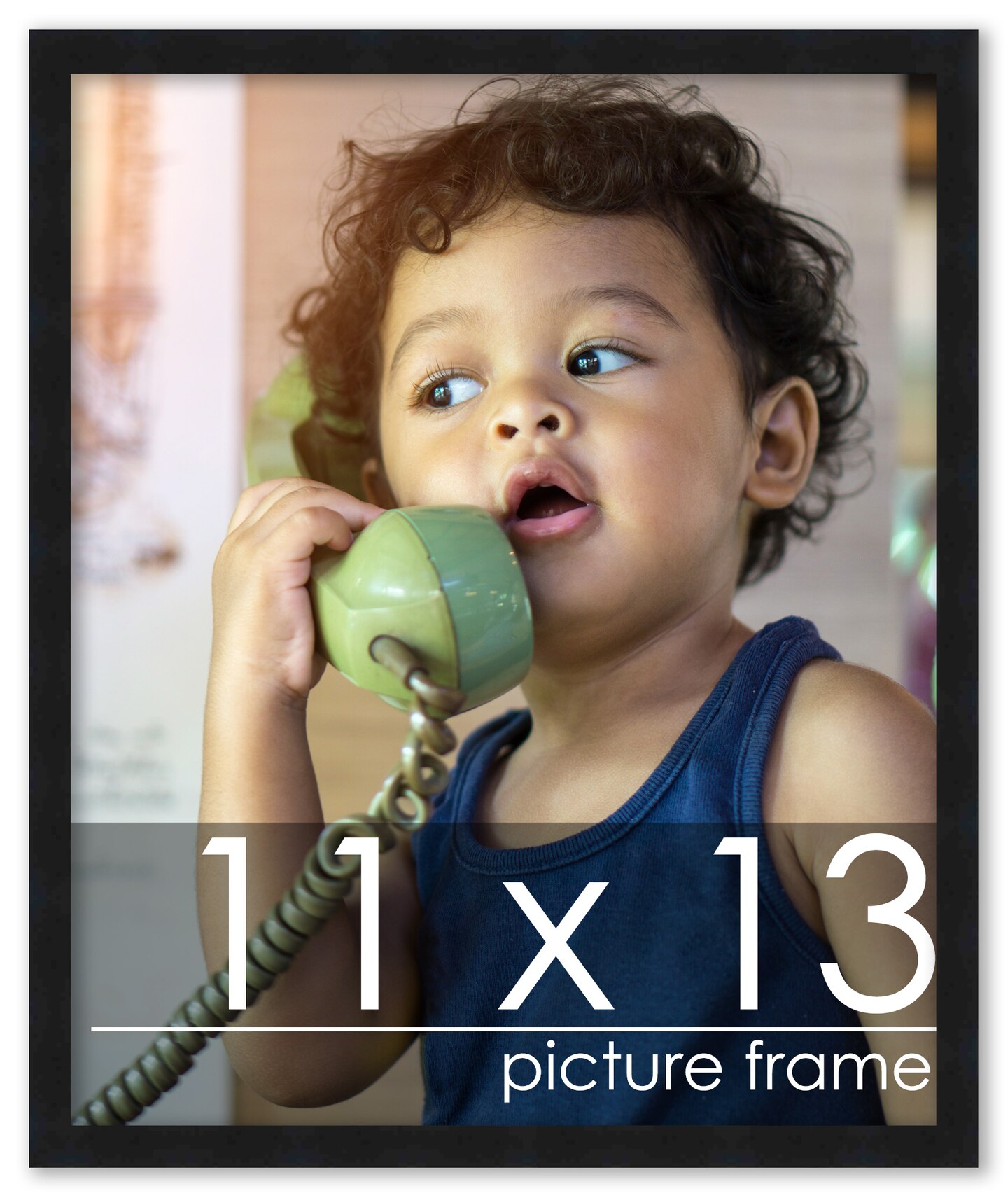 Photo Size Classic Modern Black Frame - UV Acrylic, Foam Board Backing, Hanging Hardware