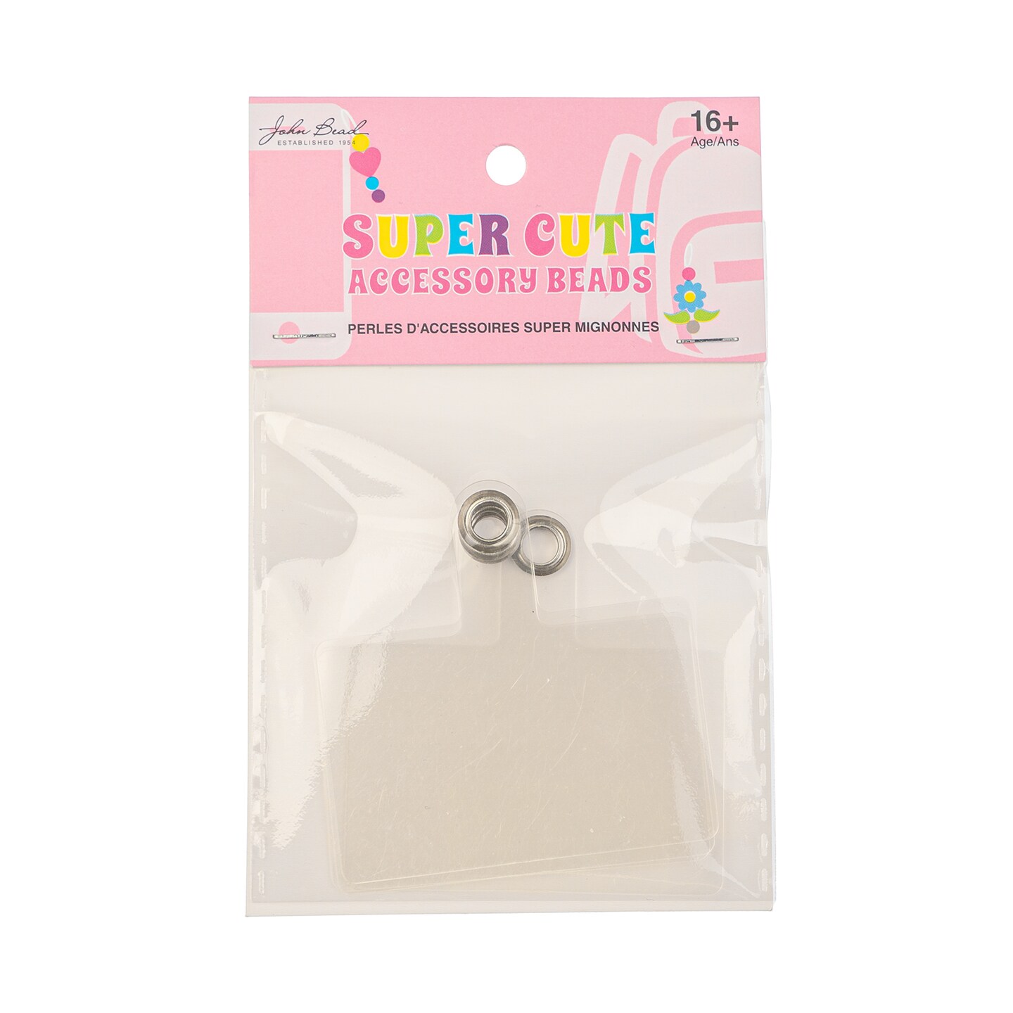 John Bead Super Cute Clear Plastic Cell Phone Inserts Clip, 4pcs