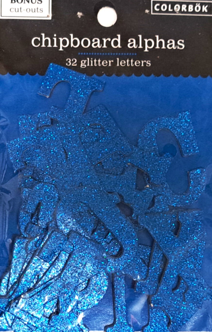 Colorbok Glittered Blue Alphabet Letters