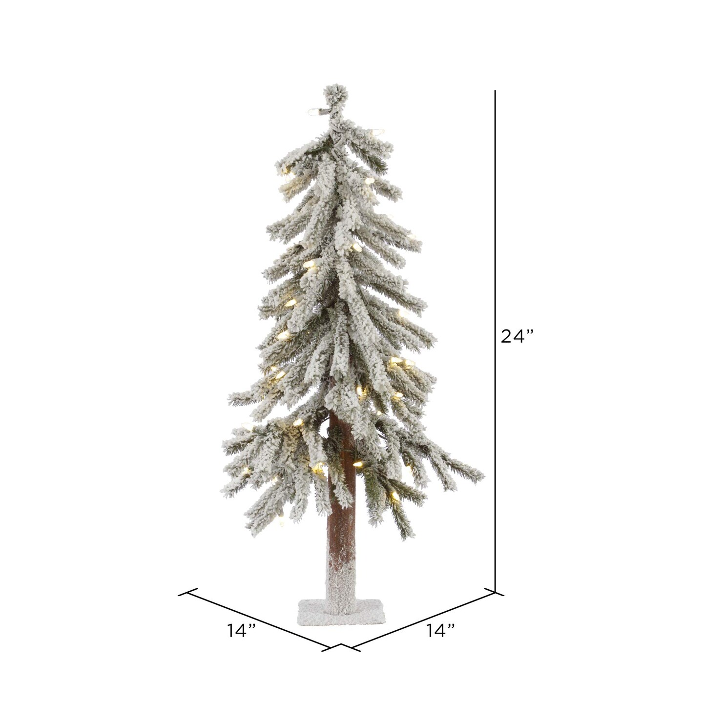 Vickerman 2&#x27; x 14&#x22; Flocked Alpine 72T 50WmWht LED - A807421LED