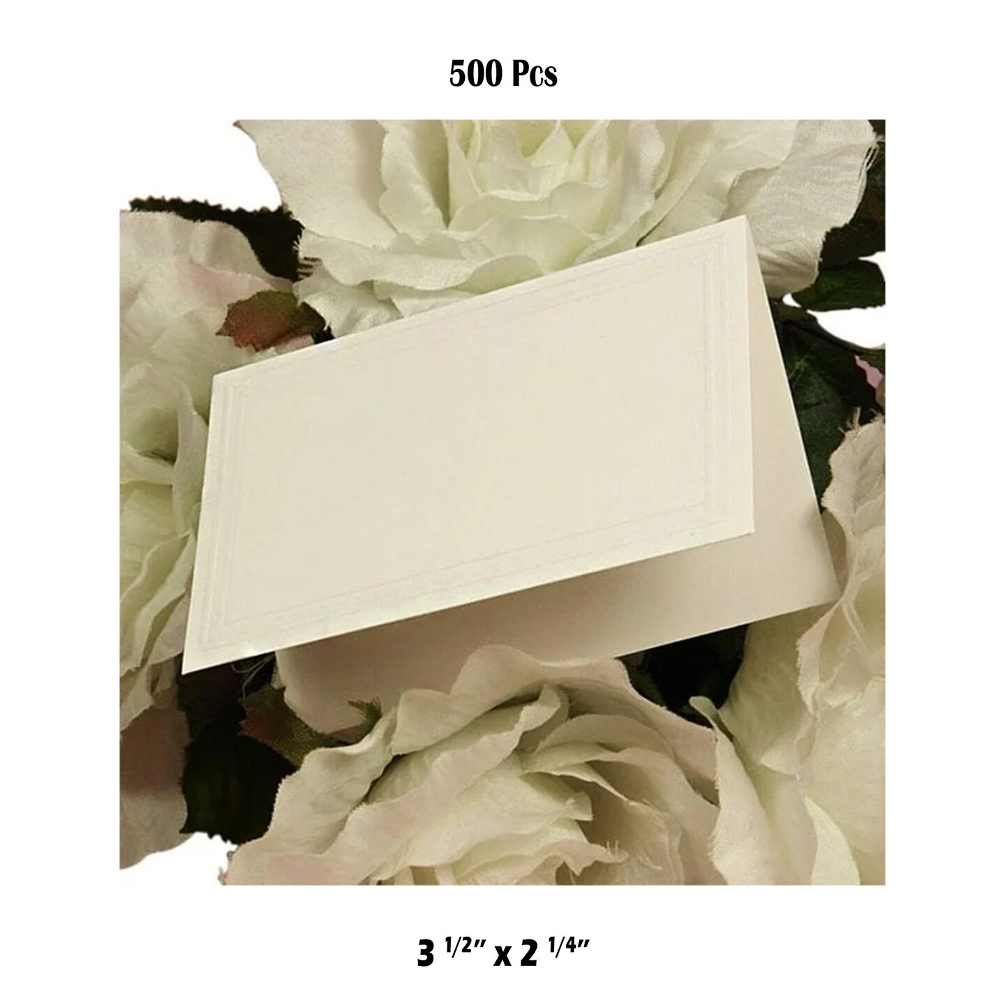 Single White Embossed Blank Enclosure Cards 3.5" x 2.25" 500 Box
