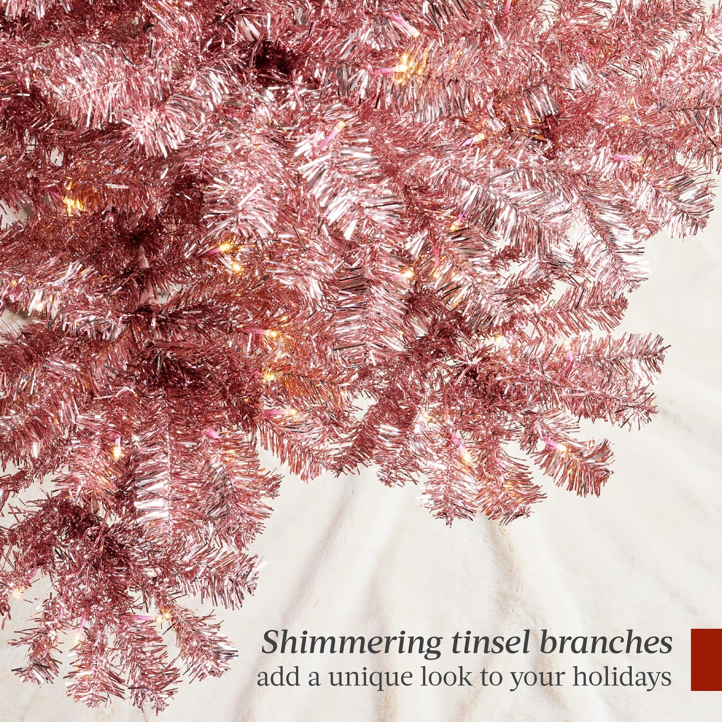 Best Choice Products Prelit Artificial Tinsel Christmas Tree Festive Holiday Decoration w/ Stand - Pink