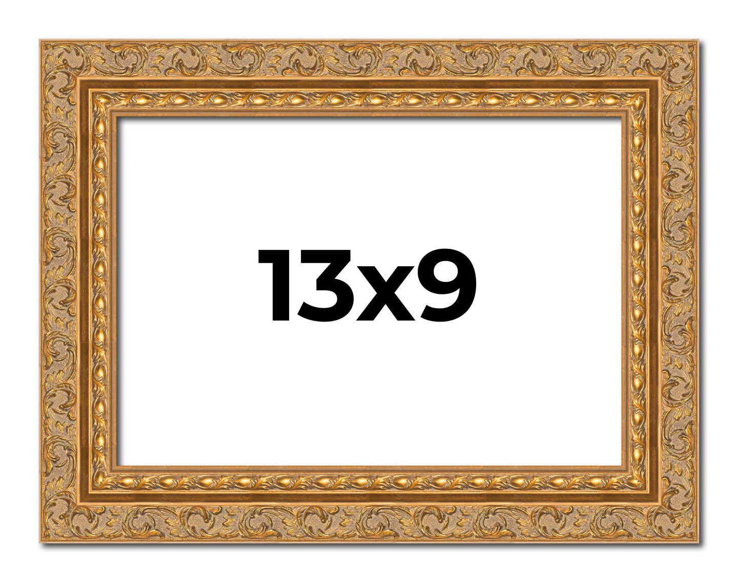 Photo Size Contemporary Gold Picture Frame - UV Acrylic, Foam Board Backing, Hanging Hardware