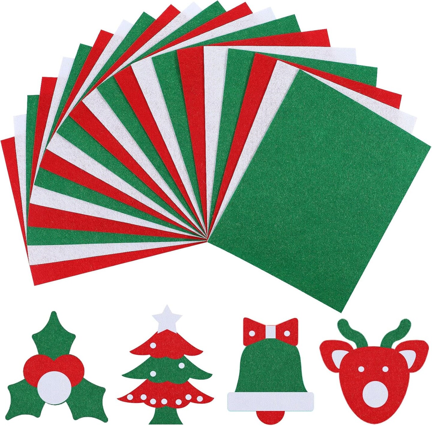 60 Pcs Christmas Felt Sheets 8 x 10 Inch Felt Squares Soft Thick DIY Christmas Colored Felt Pieces for Craft School Kids Art Christmas Decoration Ornaments Projects Gift