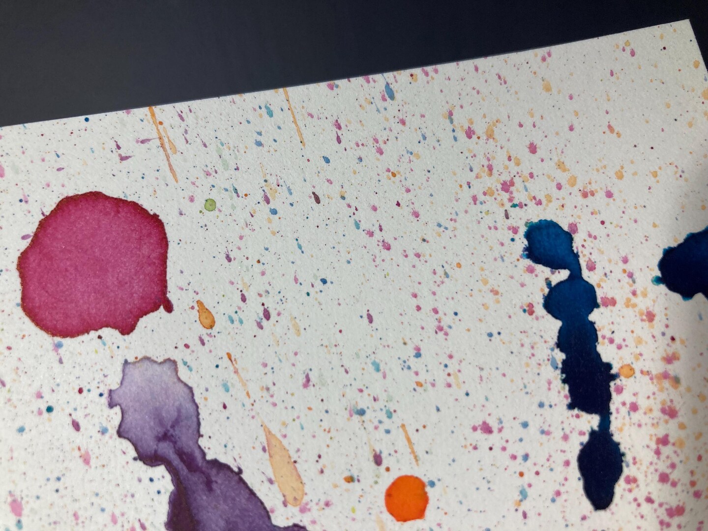 Original Abstract Splatter Watercolor Ink Painting on Hot Pressed Paper, Untitled 23, 9x12in, October 2024 product 5