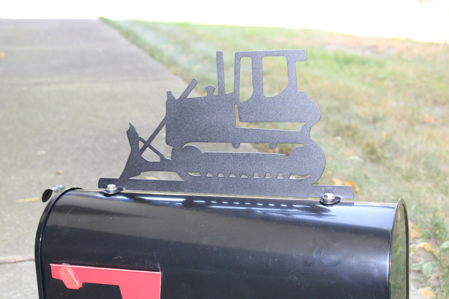 Bull Dozer Metal Mailbox Topper 7.5 Inches Tall - Does Not Include a ...