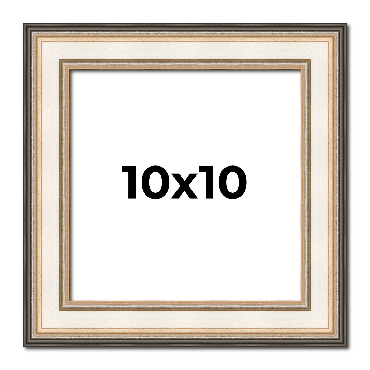 Square Contemporary Silver Picture Frame - UV Acrylic, Foam Board Backing, Hanging Hardware