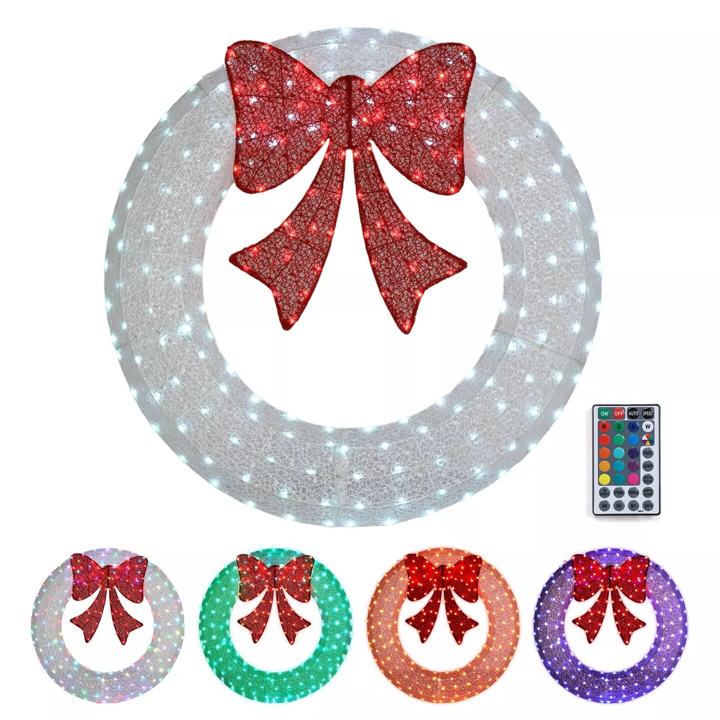 Kitcheniva Pre-Lit Outdoor Christmas Wreath With LED Lights 48&#x22;