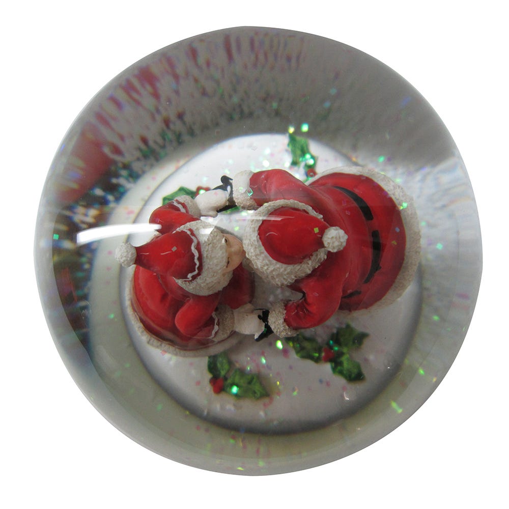 Kurt Adler 100MM Mr. &#x26; Mrs. Claus Musical Snowglobe