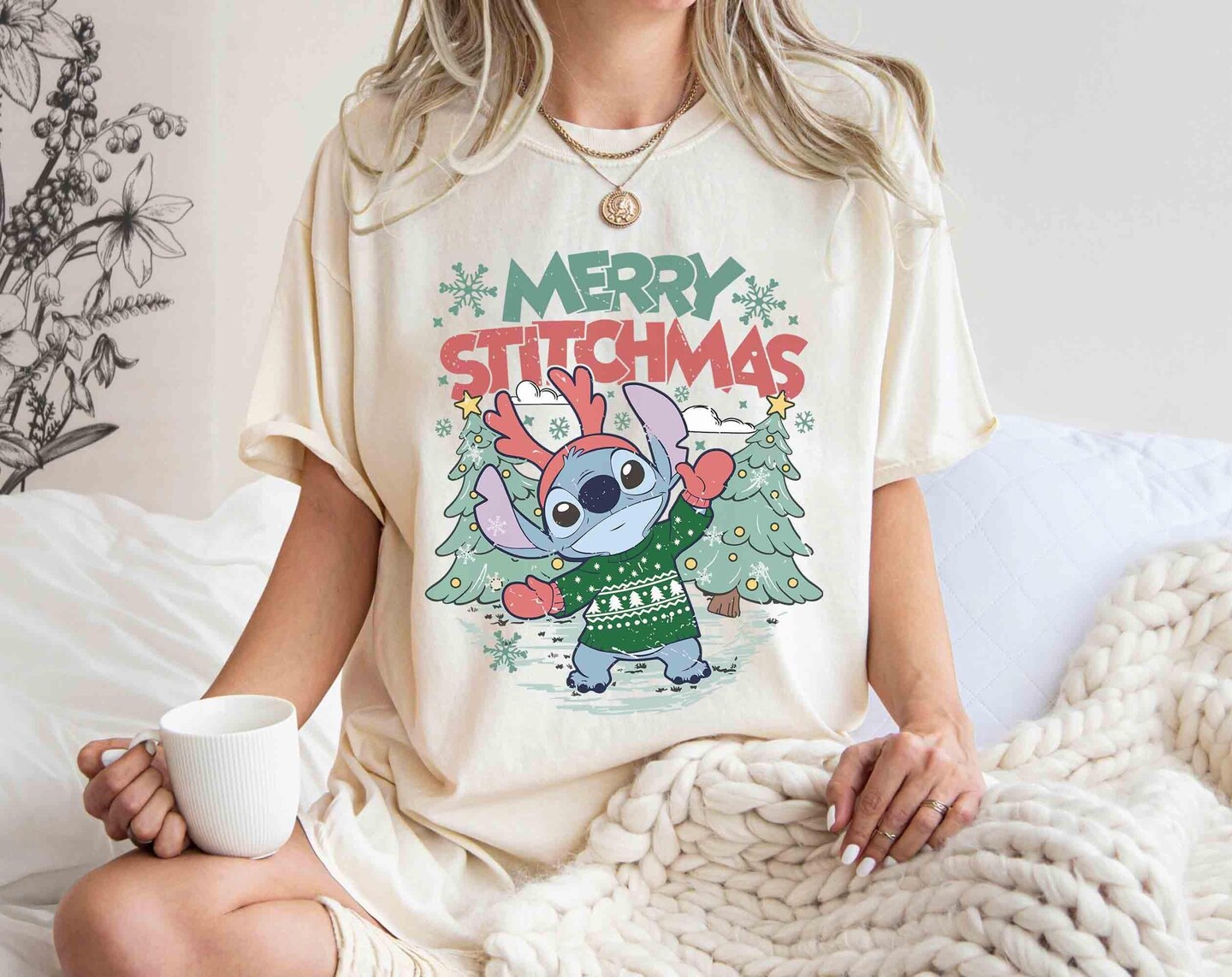 Retro Merry Stitchmas Shirt, Stitch Christmas Shirt, Disney - Main Image