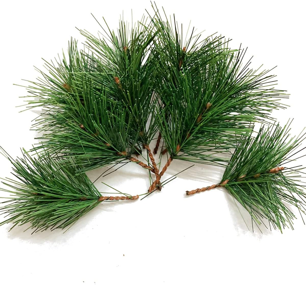 Green Plants Pine Needles Artificial Pine Needles Branches Fake Pine Picks for Christmas Garland Wreath Decorations (3.9inch)
