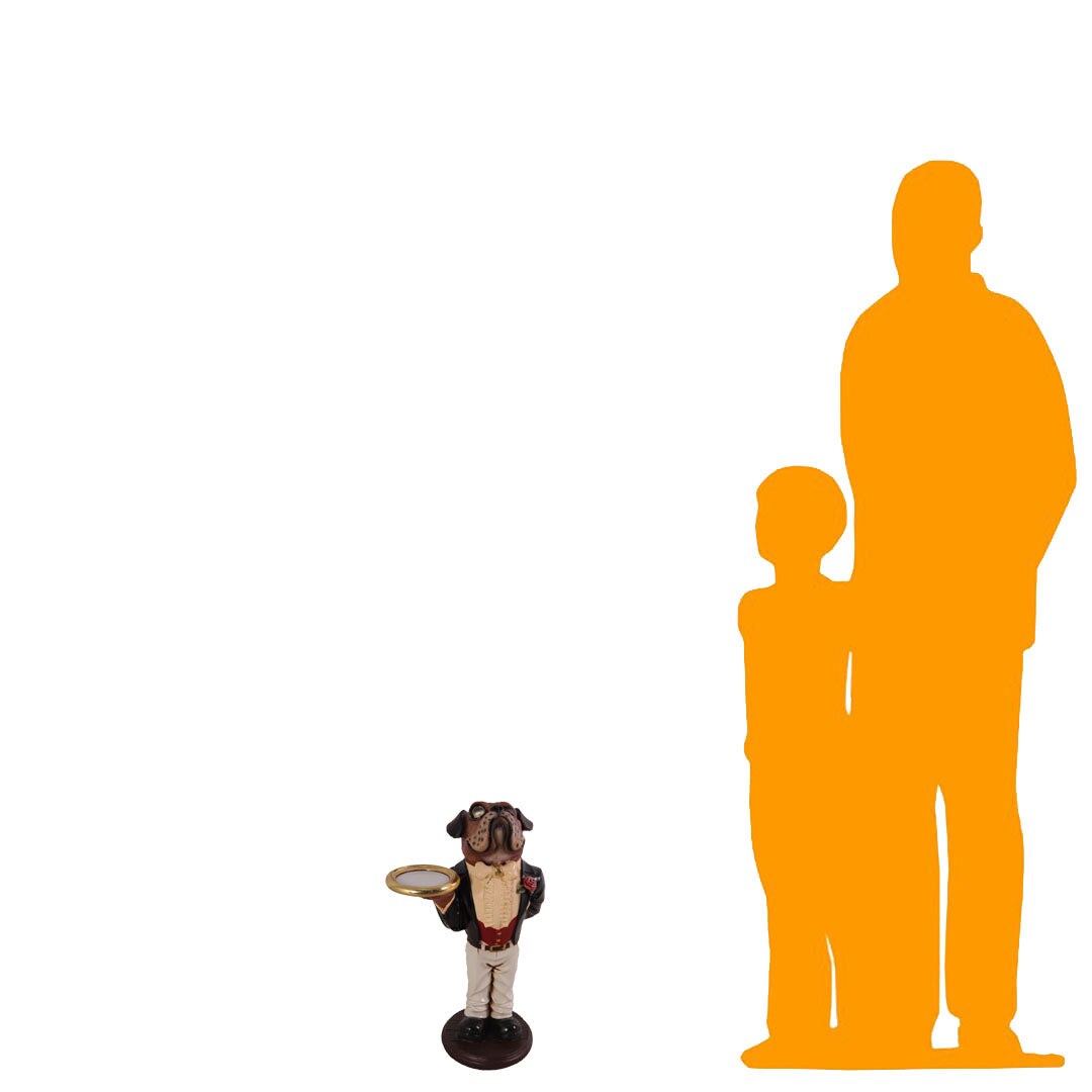 Small Bulldog Boxer Butler Statue
