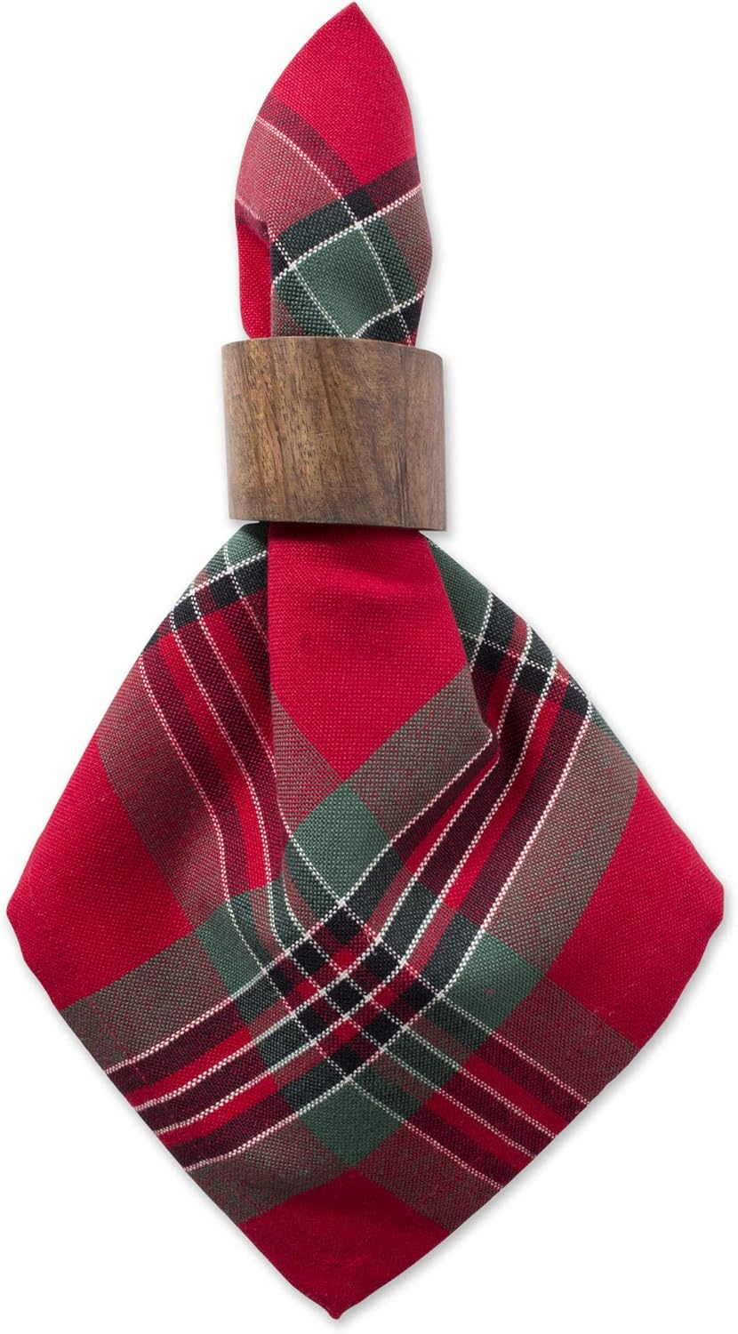 Farmhouse Christmas Plaid Dining Table &#x26; Kitchen D&#xE9;cor, Holiday Napkin Set, 18X18, Red &#x26; Green, 6 Count