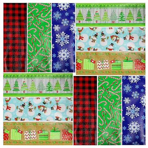 Christmas Style Printed Duct Tape, 2 Inches x 10 Yards, 12-Pack