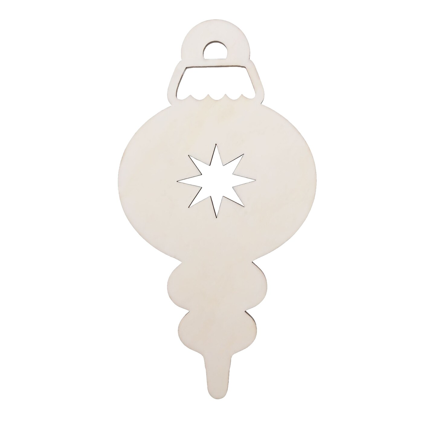 Unfinished Wooden Star Ornament Cutout DIY Craft 6.1 Inches