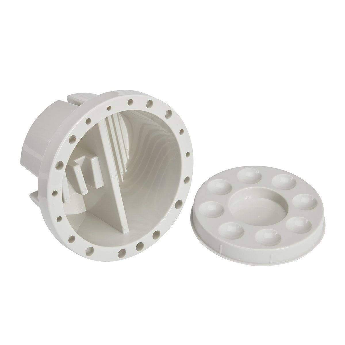 KINGART® Round Brush Tub Basin with Built In 9-Well Paint Palette