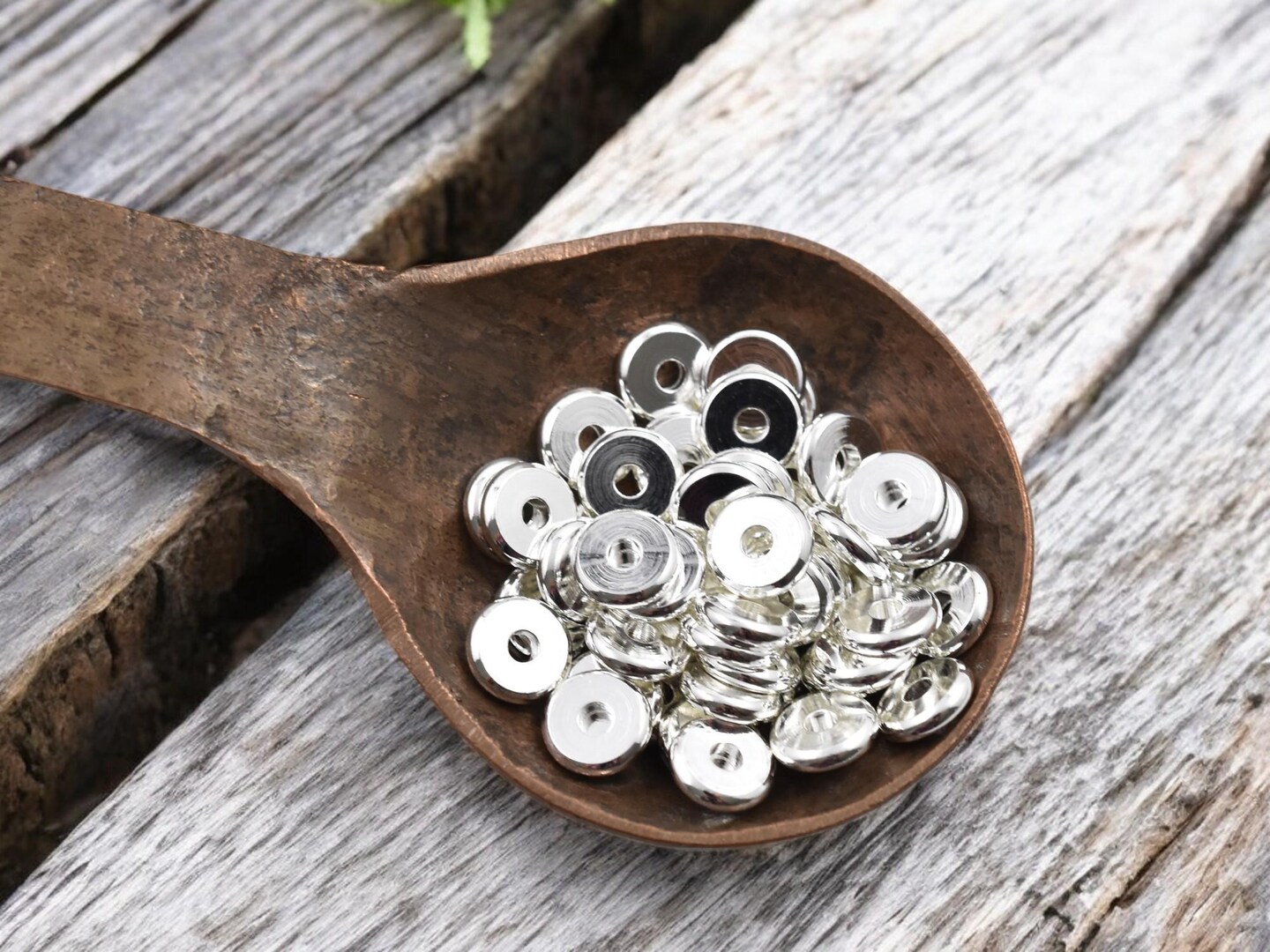 *50* 7mm Long Lasting Sterling Silver Plated Brass Heishi Disc Beads