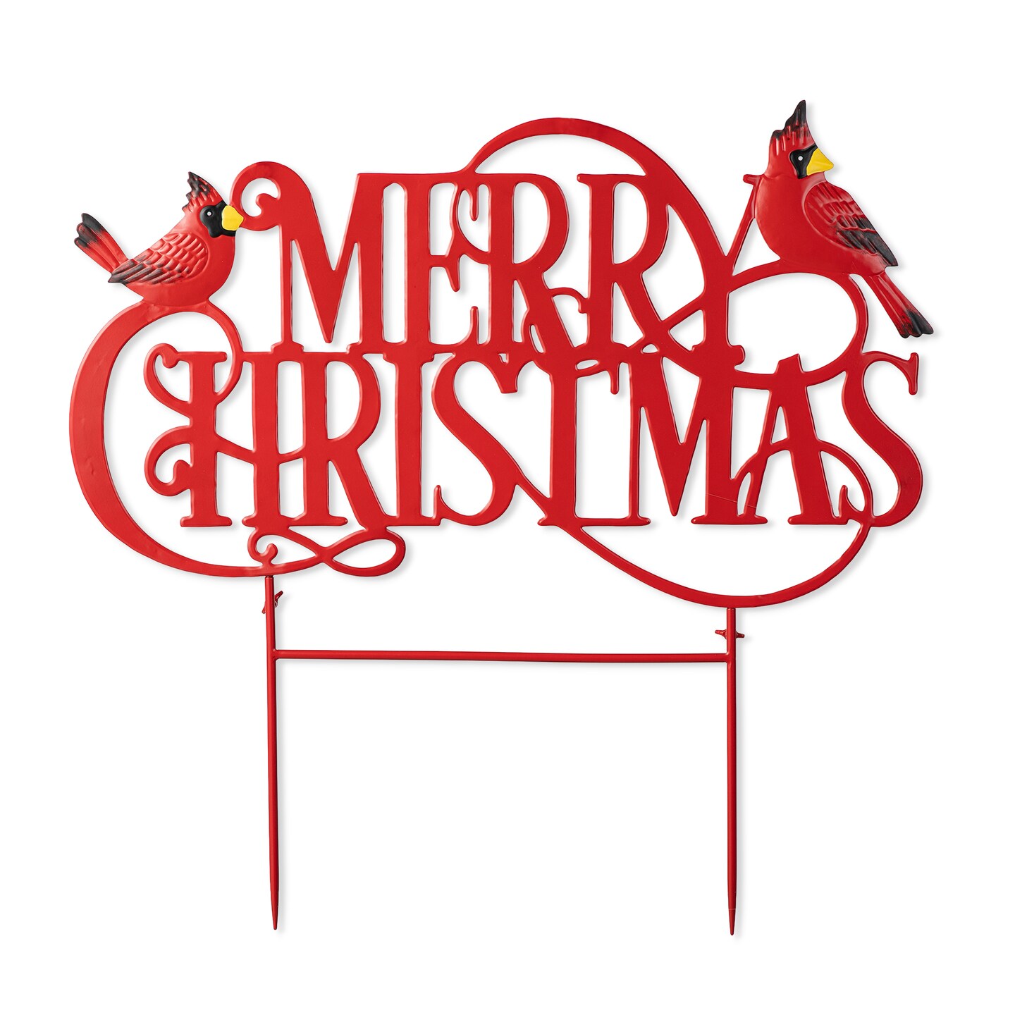 Metal Merry Christmas JOY and NOEL with Bell Yard Stakes
