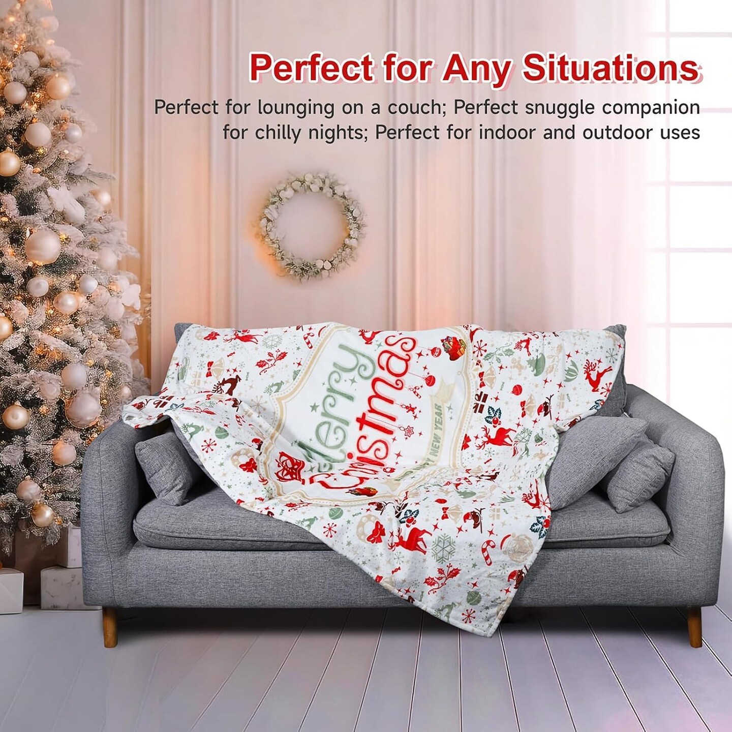Soft Christmas Throw Blanket Gifts for Women Men Kids, for Mom, Dad, Grandma, Daughter, Son, Sister, Brother, Best Friend, Christmas Blankets and Throws, 60 x 50