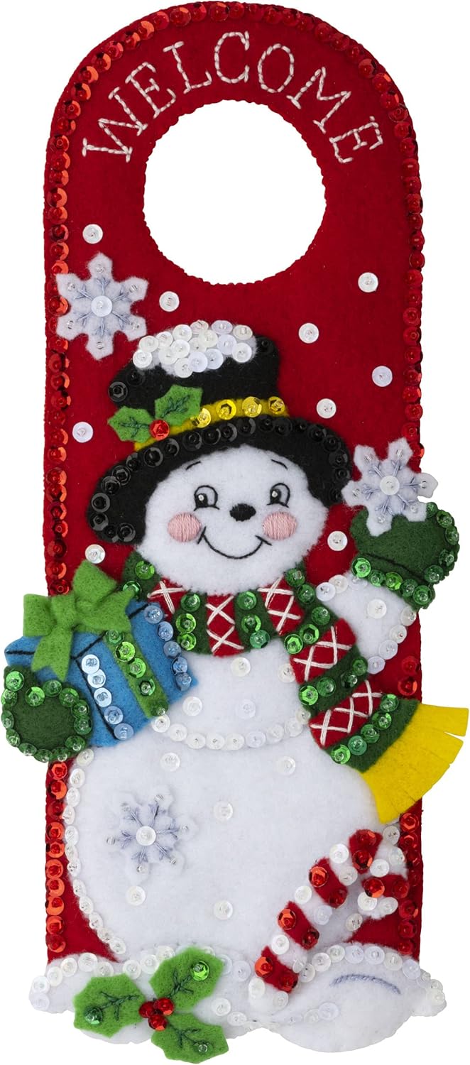 Felt Applique 2 Piece Door Hanger Kit, Holiday, Perfect for DIY Arts and Crafts, 89471E