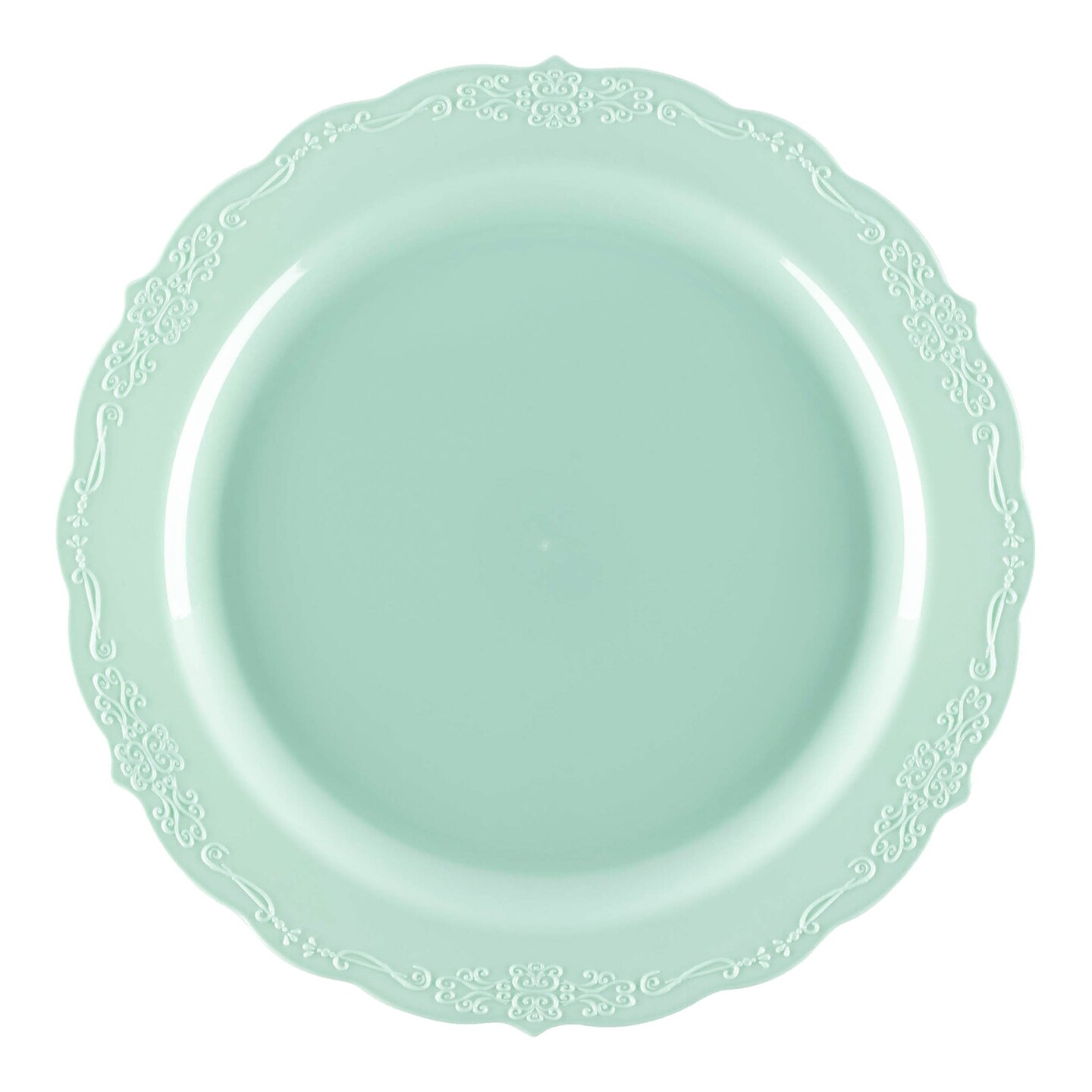 Turquoise Vintage Round Disposable Plastic Appetizer/Salad Plates - 7.5" (120 Plates)