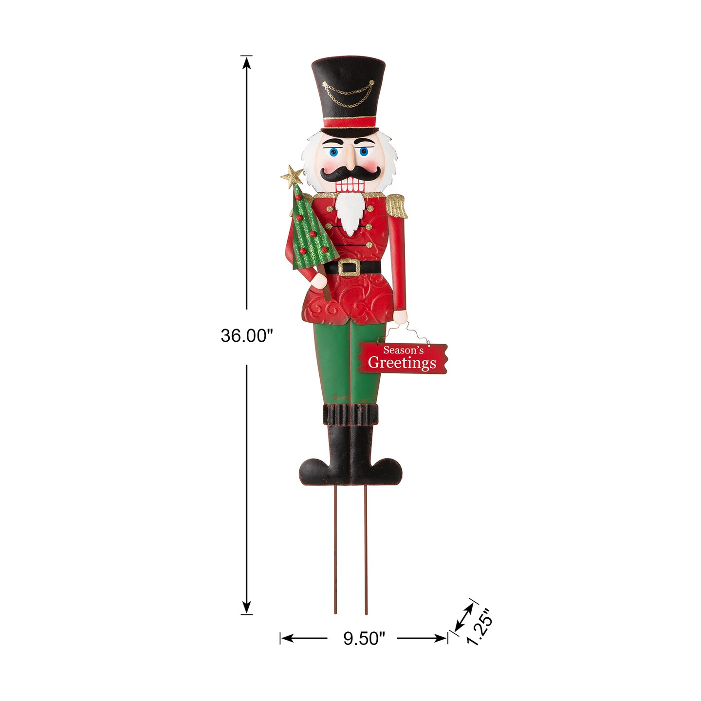 36&#x22;H Metal Nutcracker/Penguin Yardstake or Standing D&#xE9;cor or Wall D&#xE9;cor (Three Function)