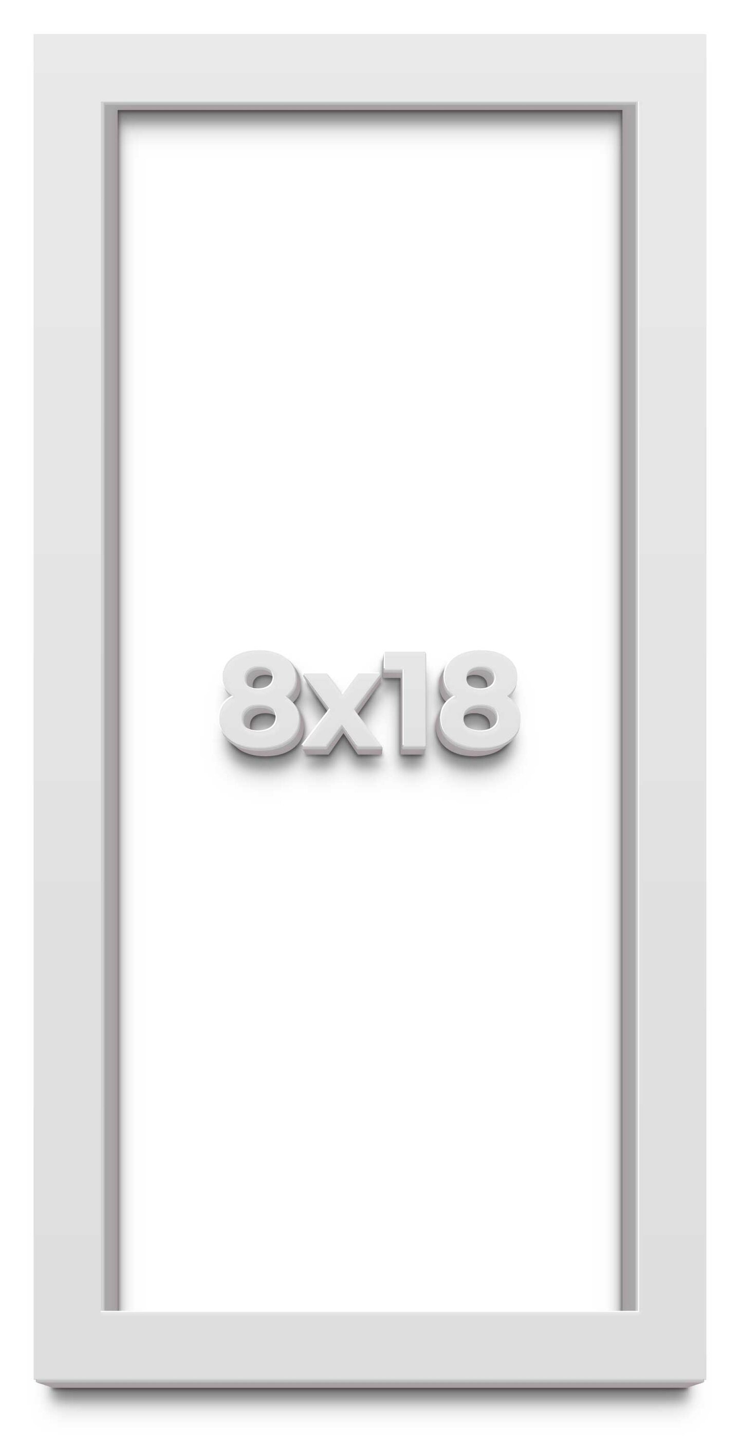 Panoramic Slim Profile White Picture Frame - UV Acrylic, Foam Board Backing, Hanging Hardware