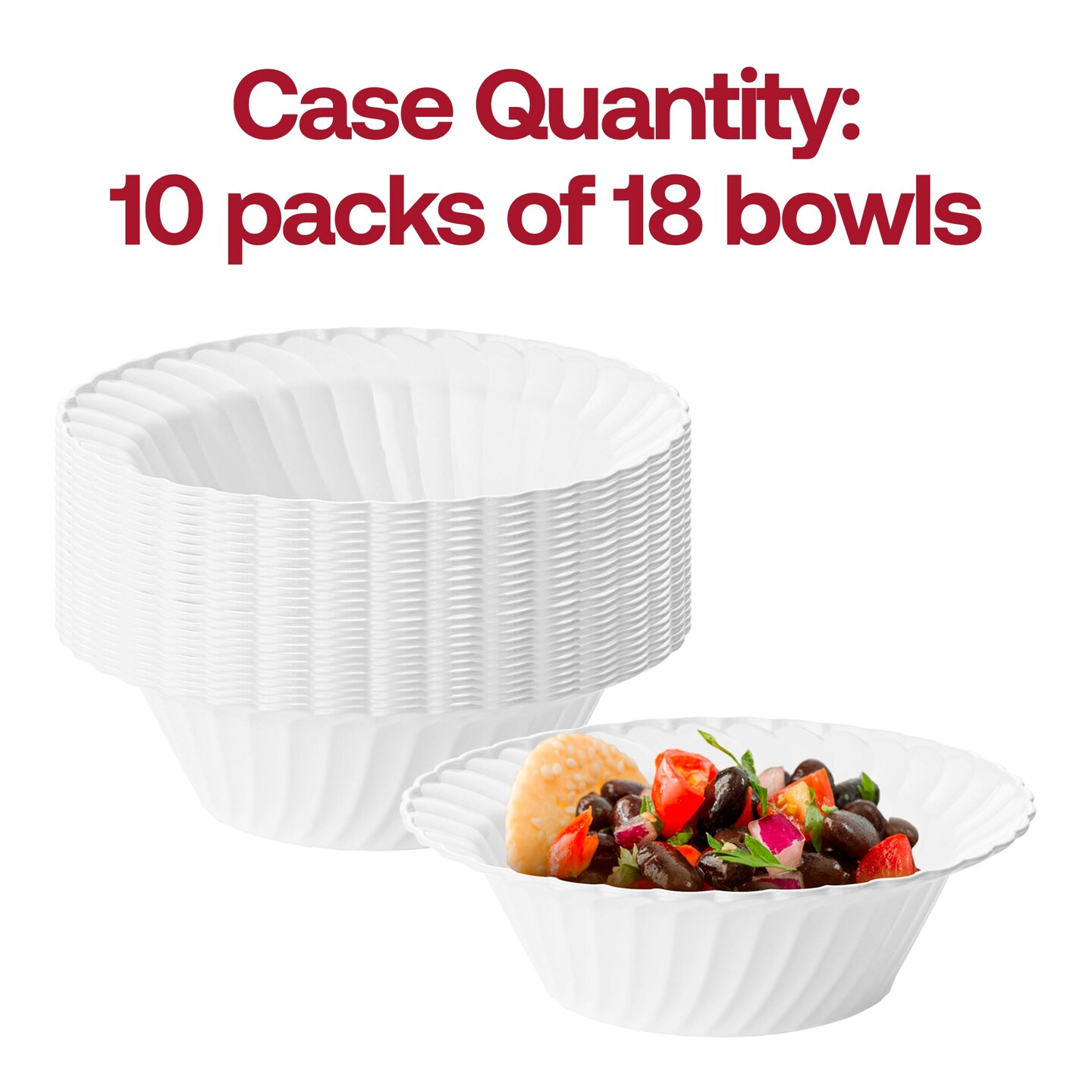 White Flair Plastic Dessert Bowls - 5 oz. (180 Bowls)
