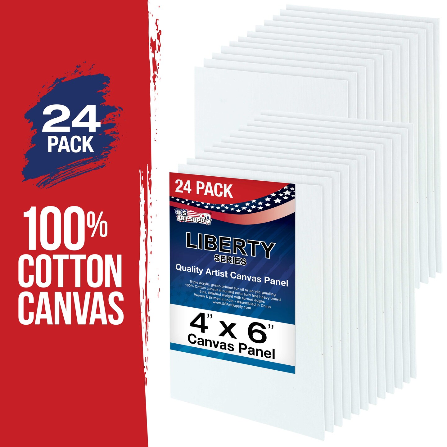 4&#x22; x 6&#x22; Professional Artist Quality Acid Free Canvas Panel Boards for Painting 24-Pack