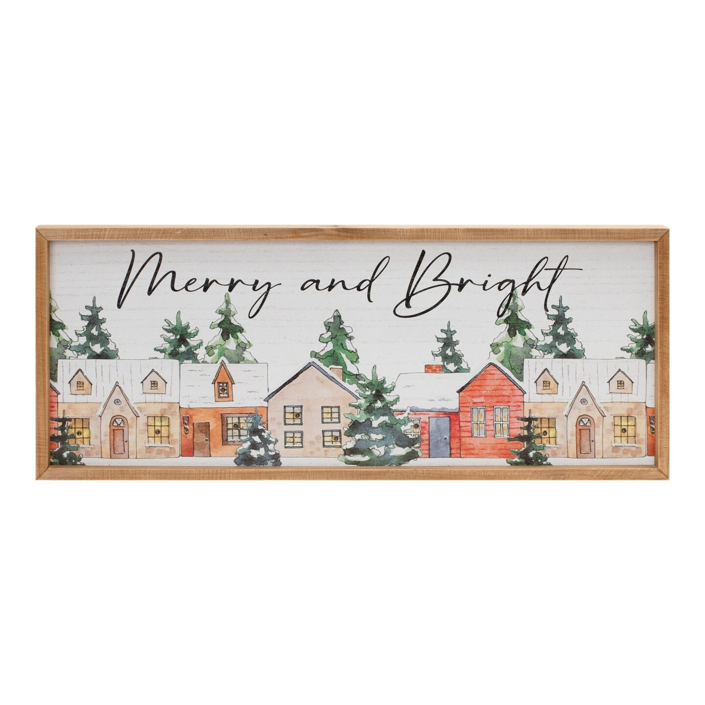 Melrose LED Lighted Merry and Bright Christmas Wall Sign - 23.75&#x22;