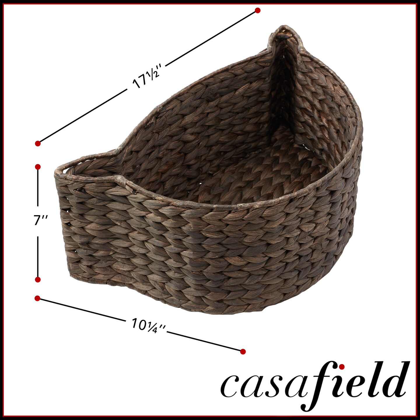 Casafield Cat Shaped Storage Basket, Woven Water Hyacinth Pet Toy Organizer Bin
