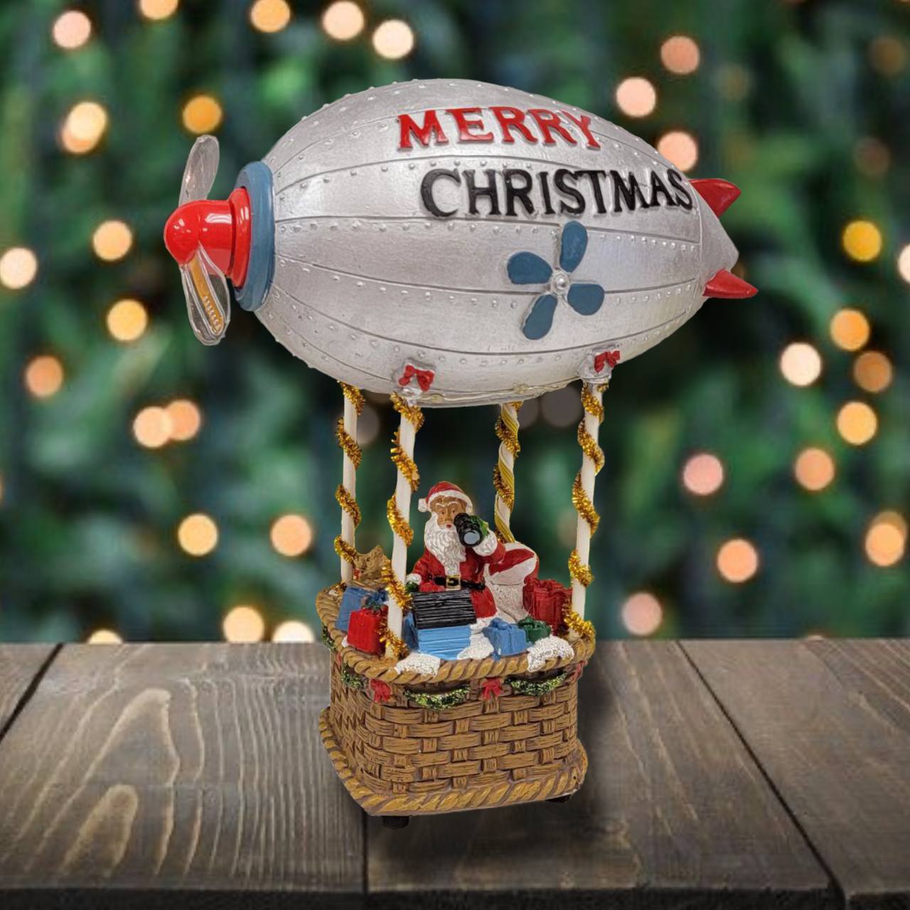 Hot Air Balloon Christmas Miniature. Christmas Village