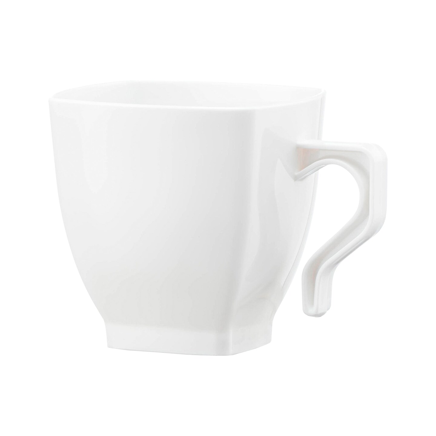 White Square Plastic Coffee Mugs - 8 oz. (192 Mugs)