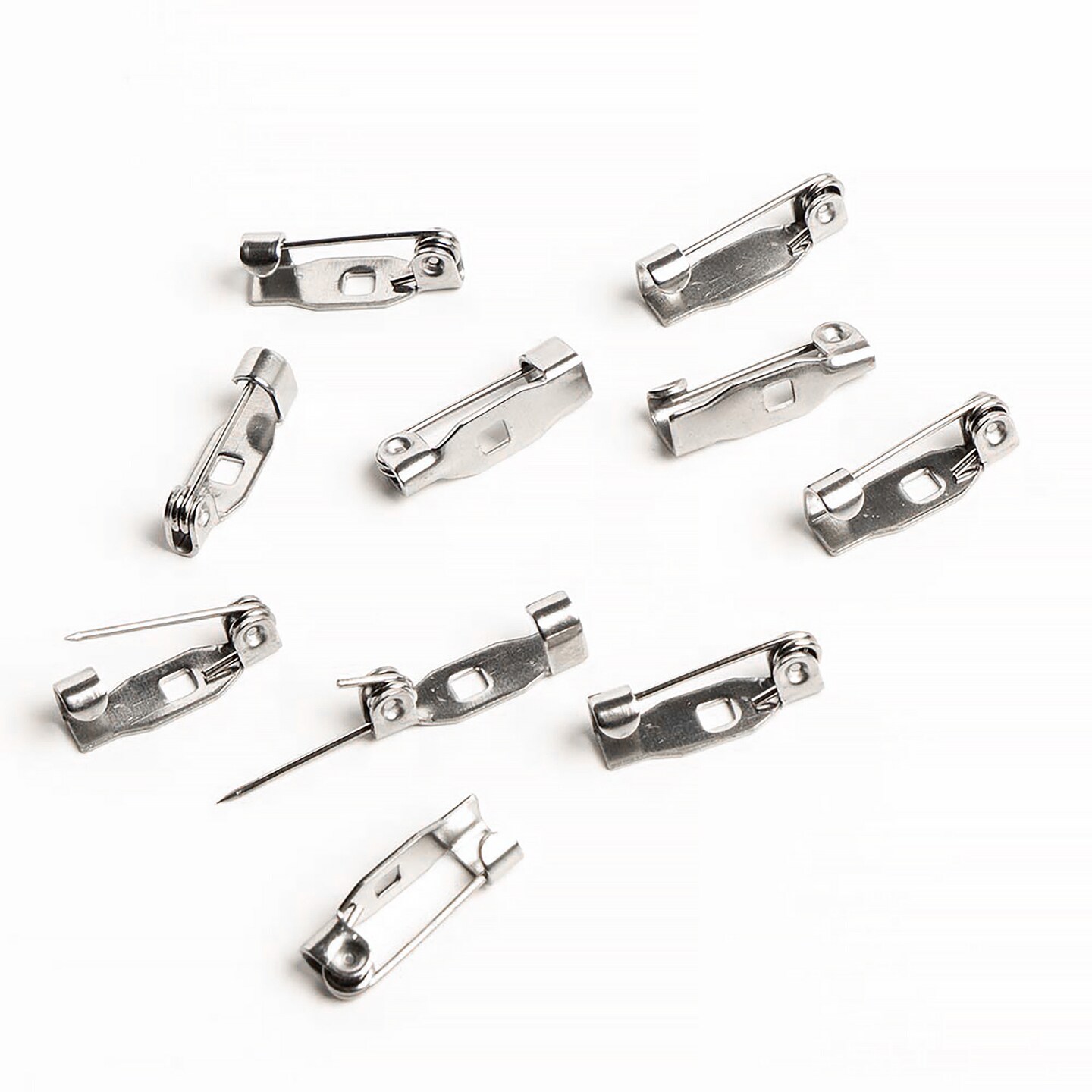 John Bead Stainless Steel Silver Bar Pins