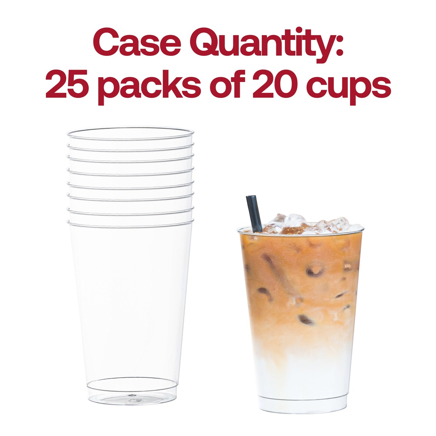 Crystal Clear Plastic Disposable Party Cups - 12 oz. (500 Cups)