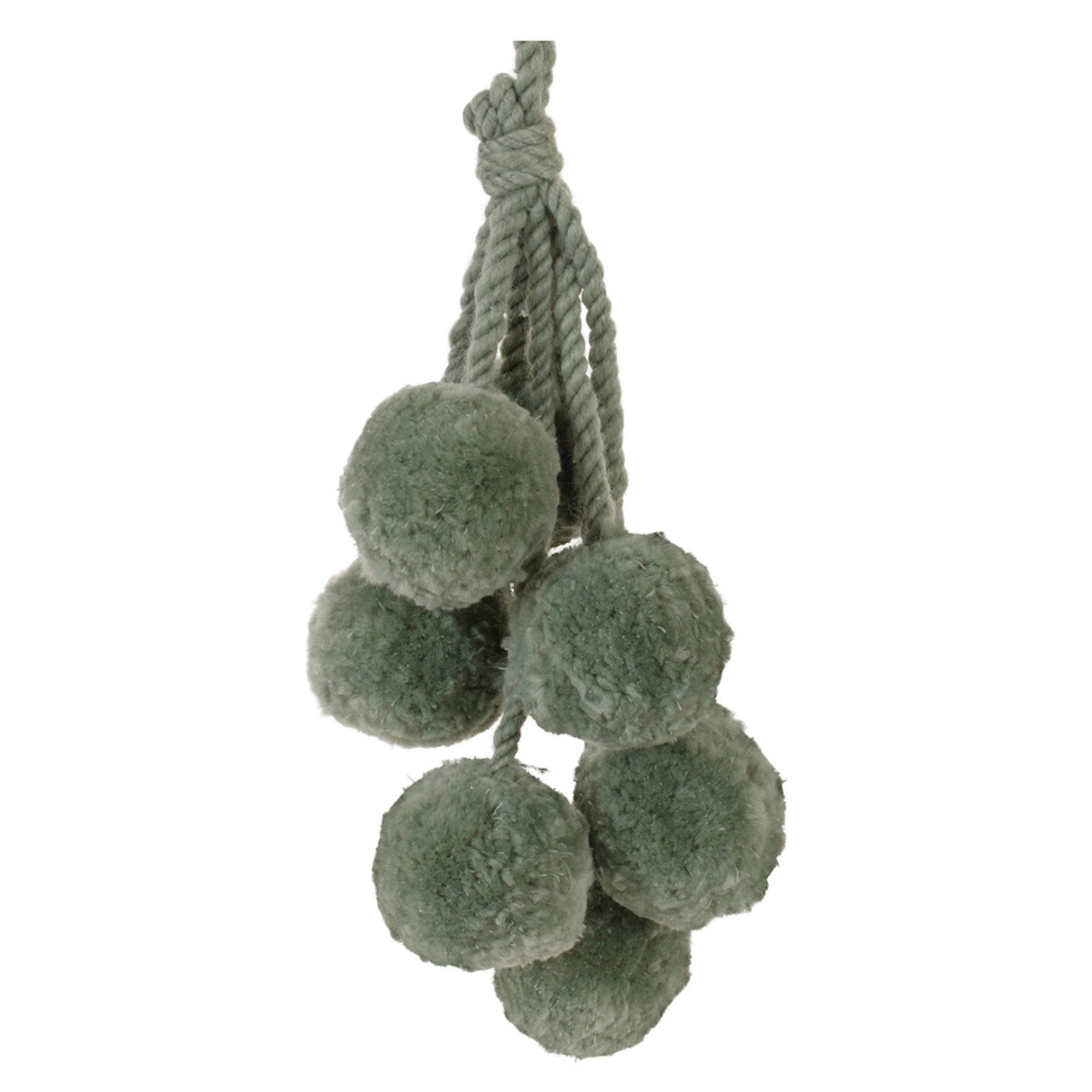 Melrose Pom Pom Cluster Drop Christmas Ornaments - 14.75" - Green - 4ct
