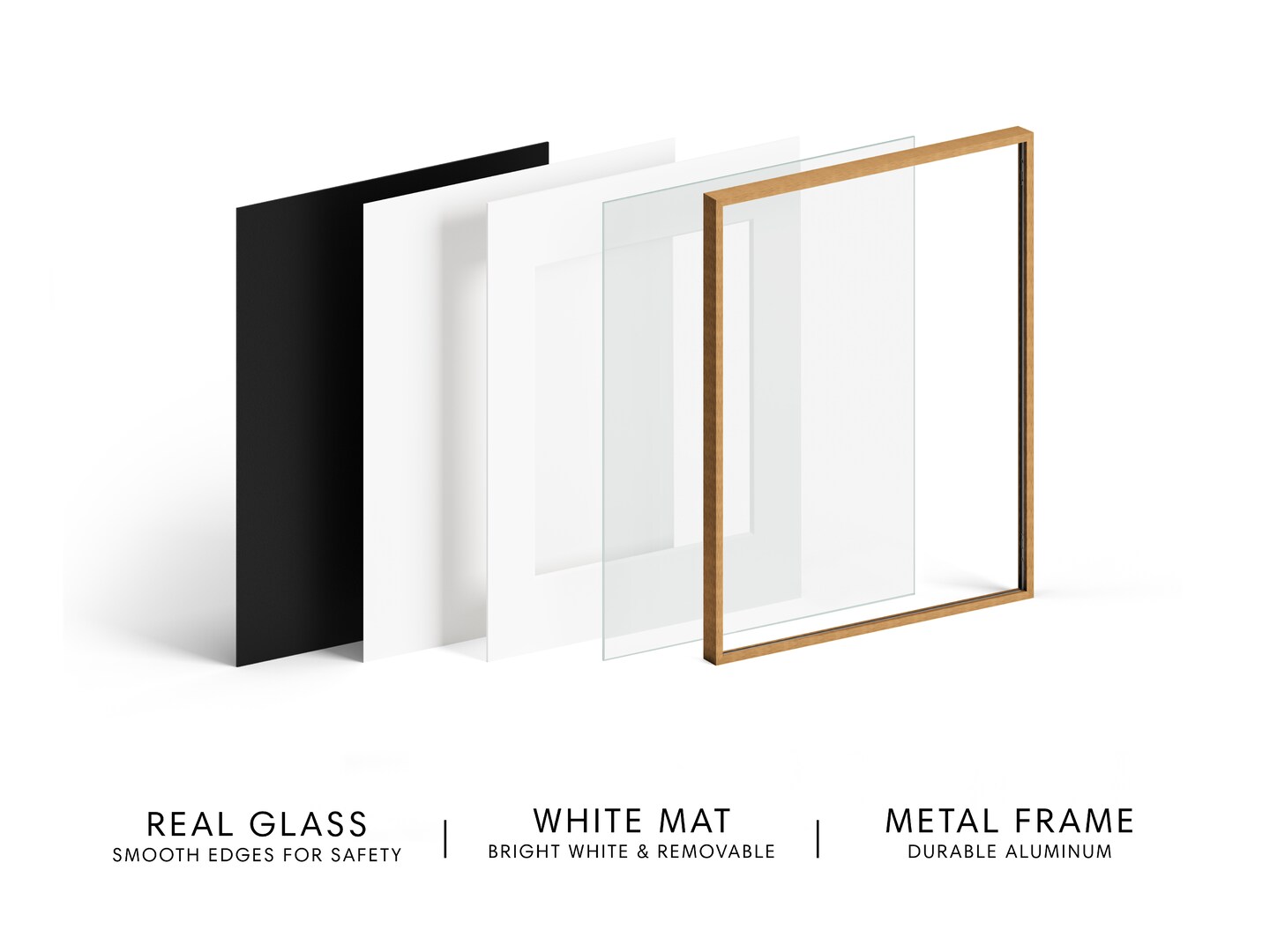 Haus and Hues Premium Aluminum Gray and Brass Frame