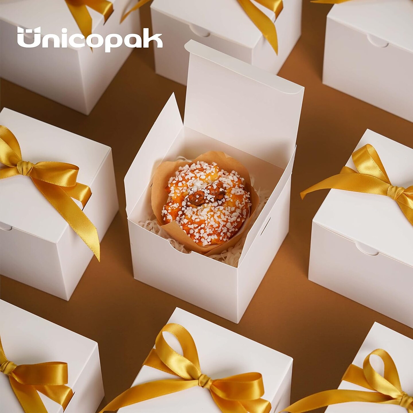 4x4x4 White Gift Boxes 50 Pcs, Elegant Small Gift Boxes with Lids for Birthday Party Wedding Holiday Christmas Gift Box for Ornaments, Treats, Candle, Mug, Crafting