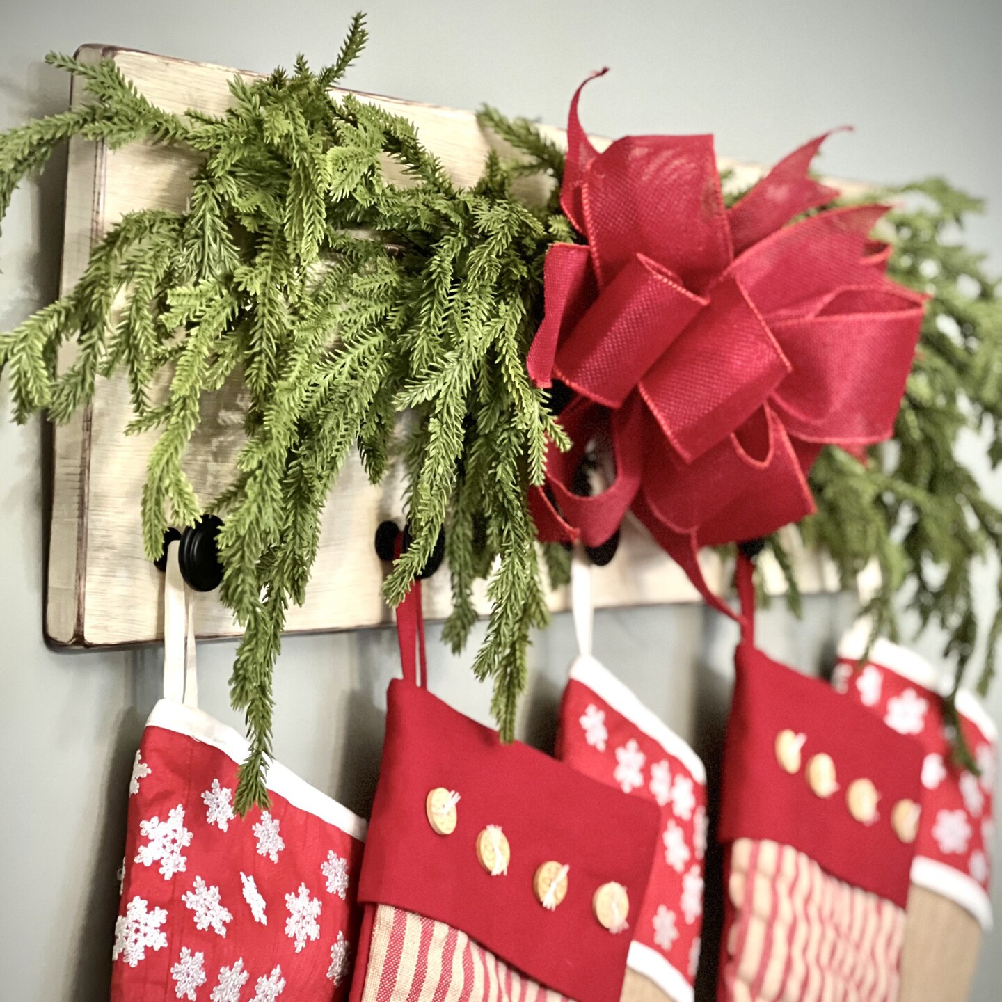 Christmas Stocking Hanger, Wall Mount Stocking Holder, Rustic Stocking Hanger for Wall, Christmas Wall Decor, Farmhouse Christmas Decor product 7